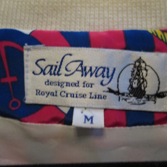 VtG Sail Away designed for Royal Cruise Line  NAUTICAL PINK/BLUE jacket Sz M - Picture 3 of 13